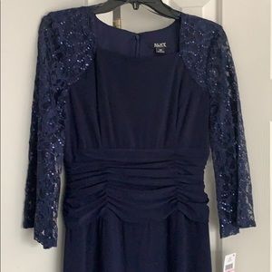 Navy blue sequined top dress.